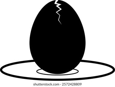 egg carack icon vector on white background - Vector