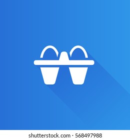 Egg card box icon in Metro user interface color style. Packaging poultry