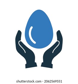 Egg, care, hands icon. Simple editable vector illustration.