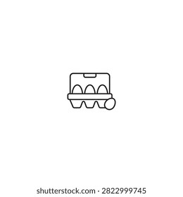 Egg carton box with eggs icon packaging container ingredients breakfast shopping minimalist isolated nutrition template culinary