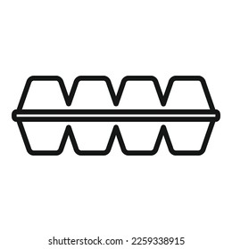 Egg carton box icon outline vector. Kraft pack. Cup organic
