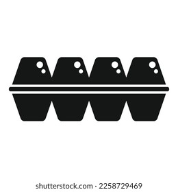 Egg carton box icon simple vector. Kraft pack. Cup organic
