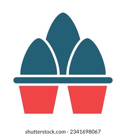 Egg Carton Glyph Two Color Icon For Personal And Commercial Use.
