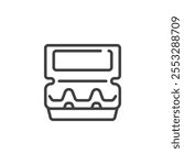 Egg Carton line icon. linear style sign for mobile concept and web design. Egg carton box outline vector icon. Symbol, logo illustration. Vector graphics