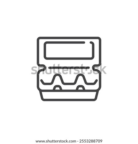 Egg Carton line icon. linear style sign for mobile concept and web design. Egg carton box outline vector icon. Symbol, logo illustration. Vector graphics