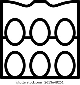 Egg Carton Line Vector Icon Design