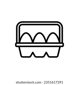 Egg Carton Outline Icon Vector Illustration