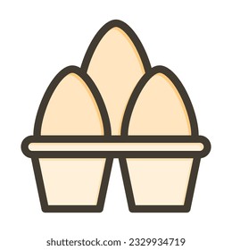 Egg Carton Thick Line Filled Colors For Personal And Commercial Use.
