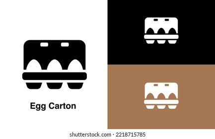 egg carton vector icon white background
