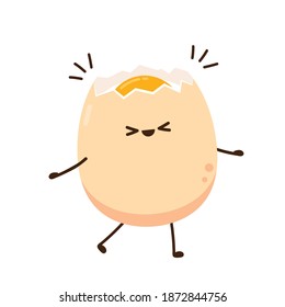 Caricatura de huevos. Diseño de caracteres de huevo. Huevo sobre fondo blanco.