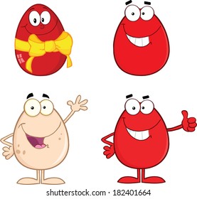 Egg Cartoon Characters 3. Vector Collection Set 