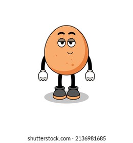 egg cartoon couple with shy pose , character design
