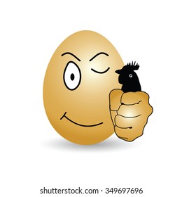 egg cartoon happy vector in colorful