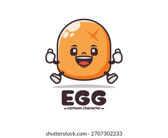 Egg cartoon mascot with thumbs up. culinary mascot logo, cartoon, illustration