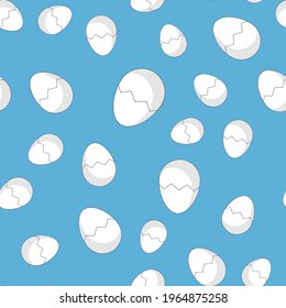 egg cartoon on blue background seamless pattern vector illustration 