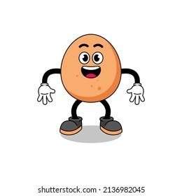 egg cartoon with surprised gesture , character design