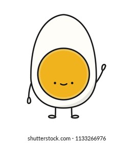 Egg cartoon vector. Character design. free space for text. wallpaper.
