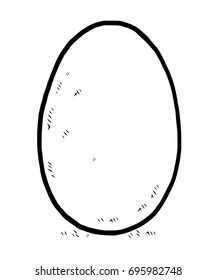 egg / cartoon vector and illustration, black and white, hand drawn, sketch style, isolated on white background.