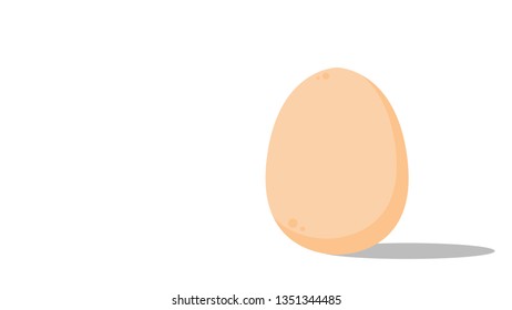 Egg cartoon vector. egg on white background. free space for text. copy space.