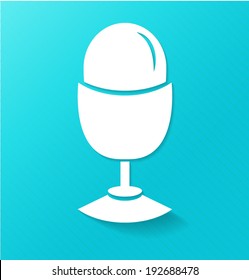 Egg carved icon on colored background
