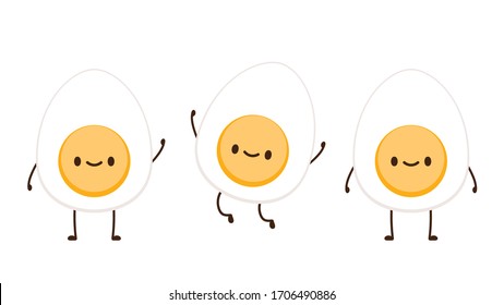 Egg character action design. cartoon vector. wallpaper.