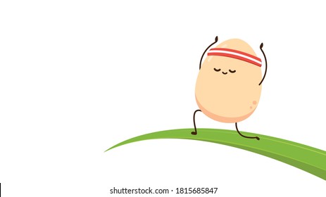 Diseño de acción de caracteres de huevo. vector de dibujos animados. fondo de pantalla.