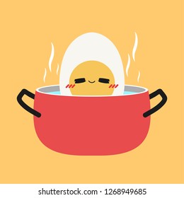 Egg character design. cartoon vector. boiled egg.