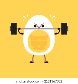 Egg character design. Exercise. Cute egg cartoon vector.