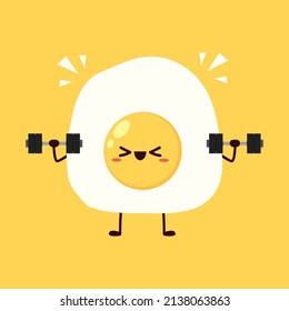 Egg character design. Exercise. Cute egg cartoon vector.