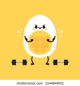 Egg character design. Exercise. Cute egg cartoon vector.