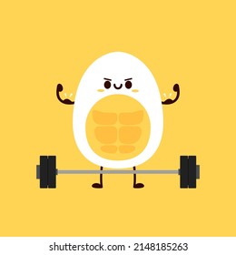 Egg character design. Exercise. Cute egg cartoon vector.