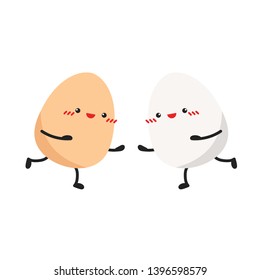 Egg character design. Egg on white background.