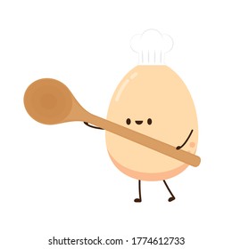 Diseño de caracteres de huevo. Huevo sobre fondo blanco.