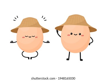 Diseño de caracteres de huevo. Huevo sobre fondo blanco.