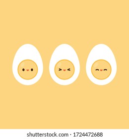 Egg character design. set. symbol. wallpaper. boiled egg character.
