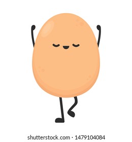 Egg character design. egg vector on white background. Yoga egg.