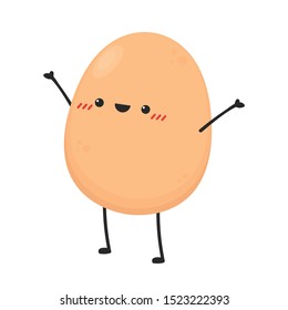 Egg character design. egg vector on white background.