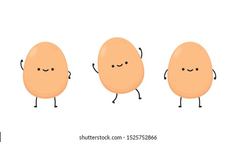 Egg character design. egg vector on white background.