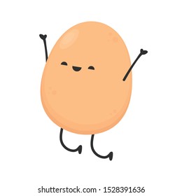 Egg character design. egg vector on white background.