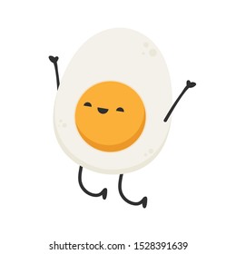 Egg character design. egg vector on white background. boiled egg vector. boiled egg character.