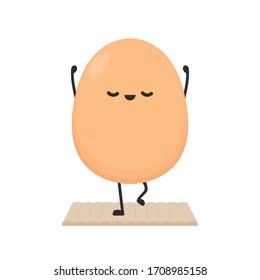 Egg character design. egg vector on white background. Yoga egg.