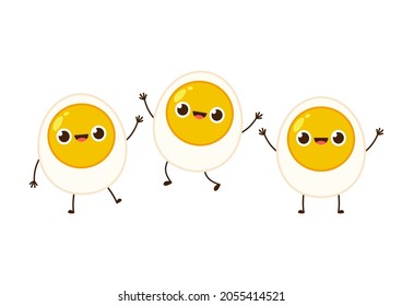 Egg character design. egg vector on white background.
