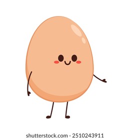 Diseño del carácter del huevo. Vector del huevo en el fondo blanco.