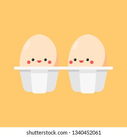 egg character design. wallpaper. free space for text. Egg tray.