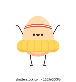 Eierfigur-Design. Ei mit einem Gummiring.