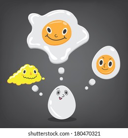 Egg Character in healthy meal