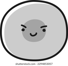 Egg character illustration (black and white)