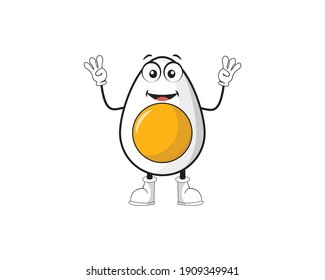 egg character illustration, cartoon vector, cute egg suitable for childrens books