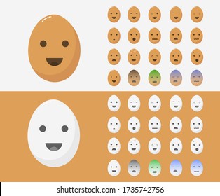 Egg Character. Egg Illustration. Cute Egg Character. Egg Flat Design