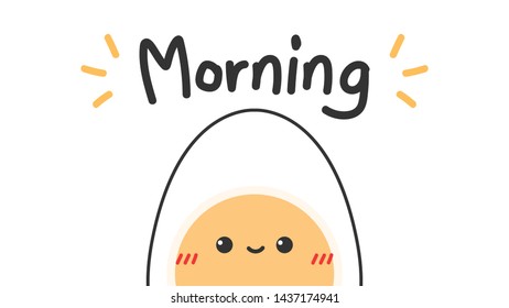 Egg character vector. boiled egg character design. wallpaper. poster design. background.